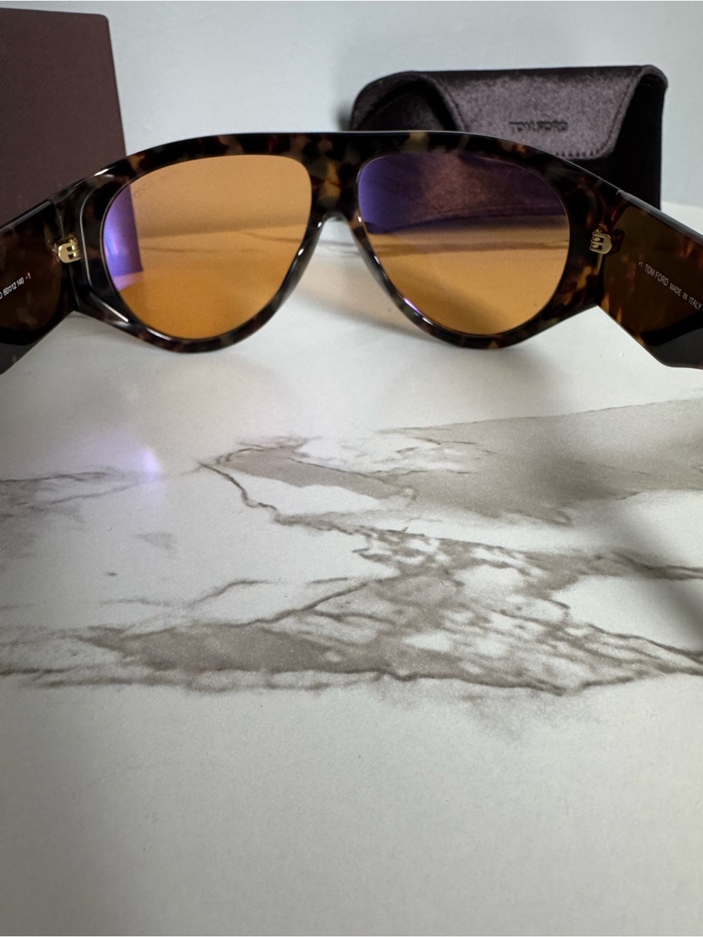 Tom Ford Tortoiseshell Frame Amber Lens Sunglasses - Picture 6 of 7